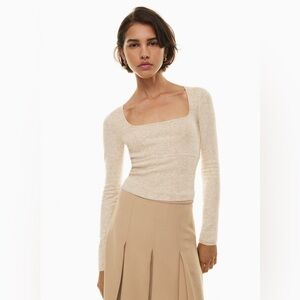 Aritzia Wilfred Palma Sweater Brown XS — Wool & Cashmere Blend